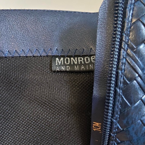 Navy Woven Heeled Rider Boots - Picture 7 of 7